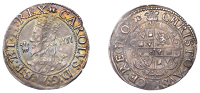 Charles I (1625-1649), Aberystwyth mint, Groat, mm. book, larger bust, no stop after carolvs, rev. plume with bands,...
