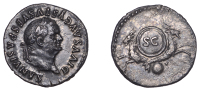 Divus Vespasianus (consecrated 80), Denarius, 80-81, laureate head right, divvs avgvstvs vespasianvs around, rev....