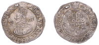 Charles I (1625-1649), Aberystwyth mint, Groat, mm. book, larger bust with rounded shoulder, rev. plume with bands,...