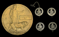 Memorial Plaque (Joseph Patrick Daly); Silver War Badges (4), the reverses officially numbered ‘423079’;...