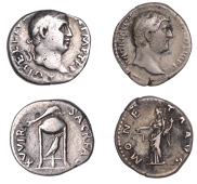 Vitellius (69), Denarius, 69, laureate bust right, rev. tripod-lebes surmounted by dolphin, raven below, 2.84g/6h...