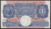 Bank of England, Kenneth O. Peppiatt, £1, 29 March 1940, prefix D14E, 10 Shillings (2), 1940, prefixes C98D and...
