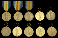 Victory Medal 1914-19 (10) (3042 Pte. H. La T. Watts. C. of Lond. Yeo.; 10114 Pte. R. Davis. North’n. R.; 45014...
