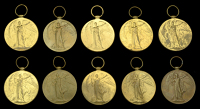 Victory Medal 1914-19 (10) (95695 Pte. W. T. Edwards. L’Pool. R.; 64628 Pte. A. Hodson. L’Pool. R.; 32212 Pte....