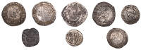 James I, First coinage, Halfgroat, mm. thistle, first bust, 0.79g/3h (N 2076; S 2649); Charles I, Tower Mint,...