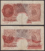 ERROR: Bank of England, Leslie K. O’Brien, 10 Shillings (2), 21 November 1955, serial numbers Y38Y 792005 and X16Y...