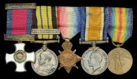 The mounted group of five miniature medals worn by Engineer-Commander P. L. Butt, Royal Navy, for gallantry in...