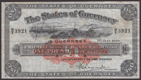 States of Guernsey, £1, 1 July 1939, serial number Q/Y 3921, Marquand signature, light staining, original very fine...