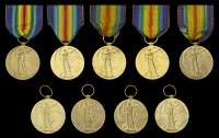 Victory Medal 1914-19 (9) (8757 Pte. A. Jones. R. W. Fus.; 63841 Pte. J. Littlehales. R. W. Fus.; 20557 Pte. R....