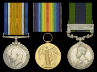 Three: Private William Baker, Norfolk Regiment

British War and Victory Medals (19335 Pte. W. Baker. Norf. R.);...
