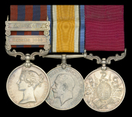 Three: Lieutenant and Quartermaster W. M. Roddy, Royal Artillery 

India General Service 1854-95, 2 clasps, Hazara...
