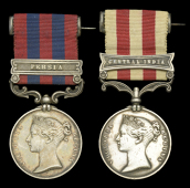Pair: Colonel A. R. Hoskins, Bombay Artillery

India General Service 1854-95, 1 clasp, Persia (Lieut. A. R....