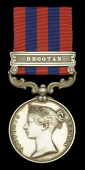 India General Service 1854-95, 1 clasp, Bhootan (Asst. Surgn. E J Hoskins 14th Bengal Cavy.) extremely fine	 £200-£300