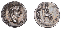 Tiberius (14-37), Denarius, Lugdunum, 14-37, laureate head right, ti caesar divi avg f avgvstvs around, rev. Livia...