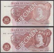 ERROR: Bank of England, Jasper Q. Hollom, 10 Shillings, 4 April 1963, serial number 35C 439521, with major case of...