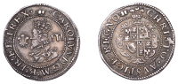 Charles I (1625-1649), Aberystwyth mint, Threepence, mm. book, larger plume in field, contraction stops, rev. plume...