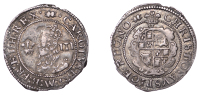 Charles I (1625-1649), Aberystwyth mint, Threepence, mm. book, larger plume in field, contraction stops, rev. plume...