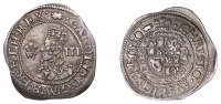 Charles I (1625-1649), Aberystwyth mint, Threepence, mm. book, larger plume in field, contraction stops, rev. plume...