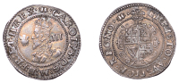 Charles I (1625-1649), Aberystwyth mint, Threepence, mm. book, smaller plume in field, colon stops, rev. plume...