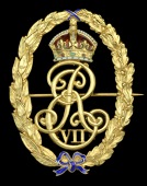 Badge of Chaplain to the King, E.VII.R., silver-gilt and enamel, with reverse retaining pin, good very fine, rare	...