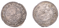 Charles I (1625-1649), Aberystwyth mint, Threepence, mm. book, larger plume in field, apostrophe stops, rev. plume...