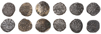 ARCHBISHOPS OF YORK, Wigmund (837-49), Styca, Hunlaf, vigmvnd around rosette, rev. hvnlaf around rosette, 1.05g/10h...