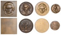 Germany, Centenary of the Death of Ludwig van Beethoven, 1927, a uniface bronze plaque by A. Hartig, facing bust,...