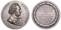 Germany, Felix Mendelssohn, Düsseldorf Music Festival, 1847, a silver medal by C. Pfeuffer and Loos, bust right,...