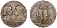 Germany, Richard Wagner and Franz Liszt, 1928, a bronze medal by K. Goetz, on the occassion of the Marian Days in...
