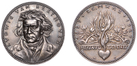 Germany, Centenary of the Death of Ludwig van Beethoven, 1927, a silver medal by K. Goetz, 36mm, 19.85g (Keinast...