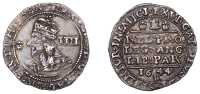 Charles I (1625-1649), Bristol mint, Groat, 1644, no mm., plumelet before bust, rev. Declaration, reads pro, plume...