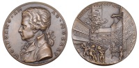 Germany, Mozart Festival at the Wartburg, 1925, a bronze medal by K. Goetz, bust left, rev. cherubs dancing and...