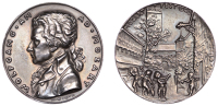 Germany, Mozart Festival at the Wartburg, 1925, a silver medal by K. Goetz, bust left, rev. cherubs dancing and...
