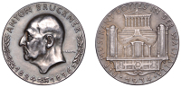 Germany, Anton Bruckner, 1934, a silver medal by K. Goetz, head left, rev. organ, 36mm, 19.53g (Kienast 495). Good...