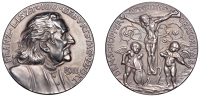 Germany, 100th Birthday of Franz Liszt, 1911, a silver medal by K. Goetz, bust right, rev. Jesus crucified on cross,...