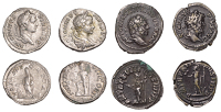 Septimius Severus (193-211), Denarius, 205, laureate head right, rev. Roma, helmeted and draped, standing left,...