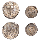 Commonwealth (1649-1660), Penny, 0.41g/4h (ESC 228; N 2729; S 3222); Halfpenny, 0.26g/9h (ESC 230; N 2730; S 3223)...
