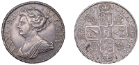 Anne (1702-1714), Halfcrown, 1707, roses and plumes, single stop after reg, edge sexto (ESC 1362; S 3582). Some...