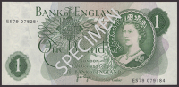 ERROR: Bank of England, John B. Page, £1, 1970, mismatched serial numbers ES79 078284 and ES79 079184, about...