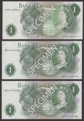 ERROR: Bank of England, John B. Page, £1, 1970, serial number EN40 952447, with large portion of obverse very...