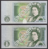 ERROR: Bank of England, John B. Page, £1 (2), 9 February 1978, serial numbers 62A 945130 and D17N 187849, the first...