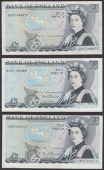 ERROR: Bank of England, David H. F. Somerset, £5 (3), 1980, prefixes DU57, RC47, and EW02, first with missing...