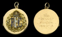 An attractive gold locket gifted by Air Marshal William Avery Bishop, V.C., C.B., D.S.O. & Bar, M.C., D.F.C., Royal...