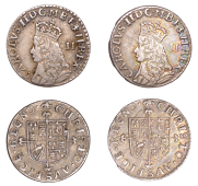 Charles II (1660-1685), Machine made issues, Halfgroats (2), mm. crown, both type D, bust to edge of coin,...