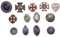 Badges, Buttons and Livery, A Selection of silver Nursing Badges, to include National Health Society, rev. named...
