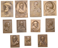 Miscellaneous, Felix Mendelssohn, a uniface bronze plaque by L.C. Lauer, 55 x 37mm, 40.45g (Niggl 1296); similar,...
