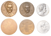 Austria, Johann Strauss, undated (c. 1905), a silver-plated bronze medal by R. Mayer, bust right, rev. two cherubs...