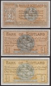 Bank of Scotland, £1 (3), 1 March 1941, serial number X0937756, Elphinstone and MacFarlane signatures, 6 February...