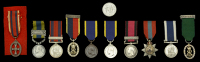 Miniature Medals: Imperial Service Order, E.VII.R.; Edward Medal (Mines), E.VII.R. (2), silver; bronze; Transport...