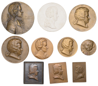 Austria, Wolfgang Amadeus Mozart, undated, a bronze medal by A. Hartig, 73mm, 152.19g (Niggl 1384); with similar...